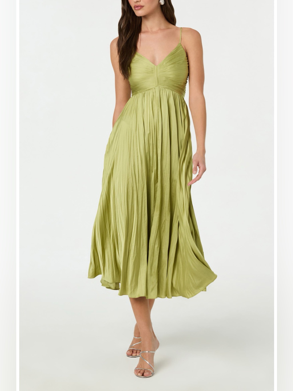 Astr The Label Maeve Midi Dress In Lime Xl